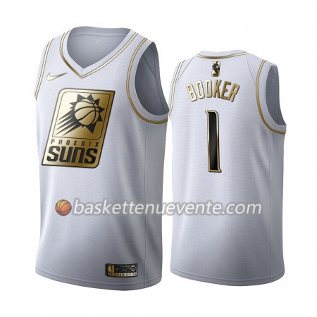 Maillot Basket Phoenix Suns Devin Booker 1 2019-20 Nike Blanc Golden Edition Swingman - Homme